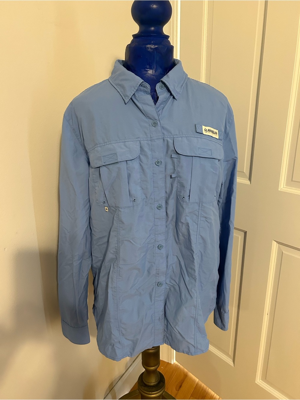 Magellan womens XL Sky Blue Long Sleeve Outdoor Fishing Shirt